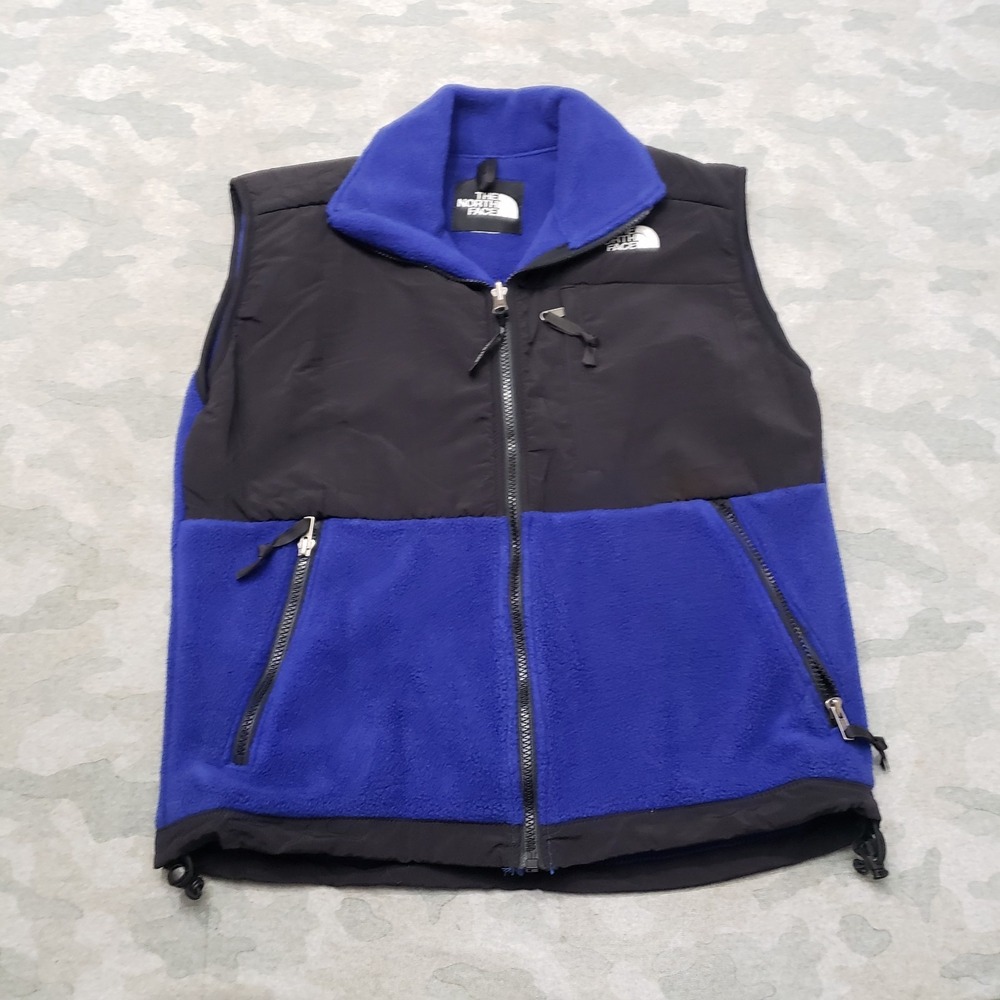 Vintage North Face Vest Mens Medium Blue Denali Zip Polartec Sleeveless‎ Fleece